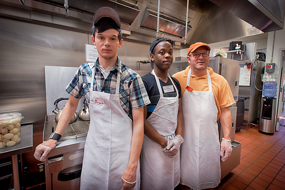 Bryan, Shaquille and Scott at the Community Kitchen