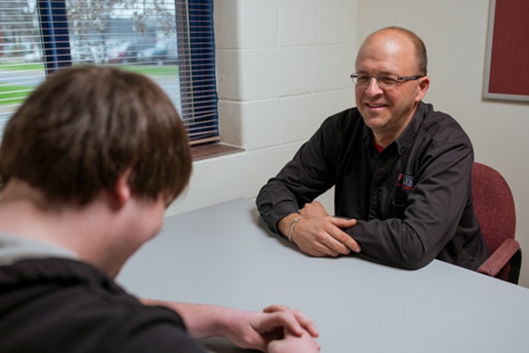 Volunteer mentor David Tosh with student Brian Palazzola