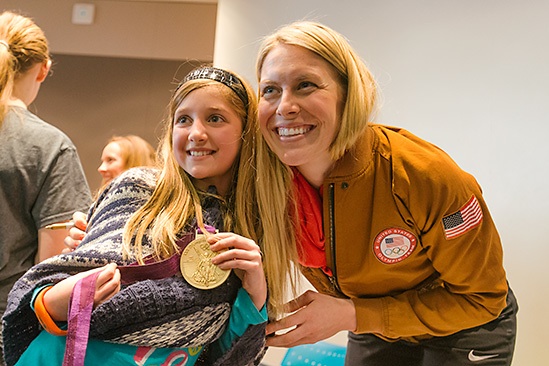 MCWT STUDENT WITH OLYMPIC MEDALIST ESTHER LOFGREN